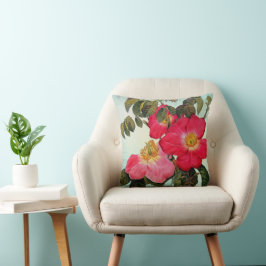 Wilde Rose Vintag Retro Mitte des Jahrhunderts Vin Kissen