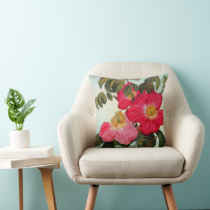 Wilde Rose Vintag Retro Mitte des Jahrhunderts Vin Kissen