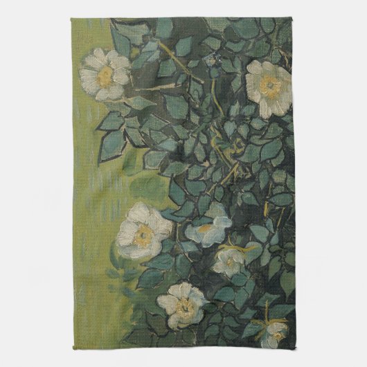 Wilde Rose von Vincent van Gogh Geschirrtuch (Vertikal)