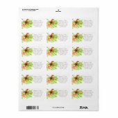 Wilde Rose Wasserfarbene Blume Wren Bird Adressaufkleber