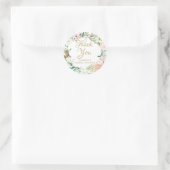 Wilde Rose Watercolor Blumenschrift Brautparty Runder Aufkleber (Tasche)