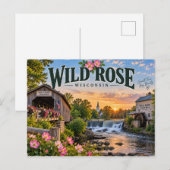 Wilde Rose Wisconsin Postkarte (Vorne/Hinten)