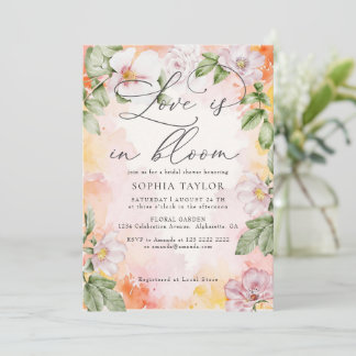 Wilde Rosen Elegante Liebe in Blüte Brautparty Einladung