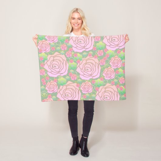 Wilde Rosen Fleecedecke (Beispiel)