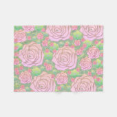 Wilde Rosen Fleecedecke (Vorderseite (Horizontal))