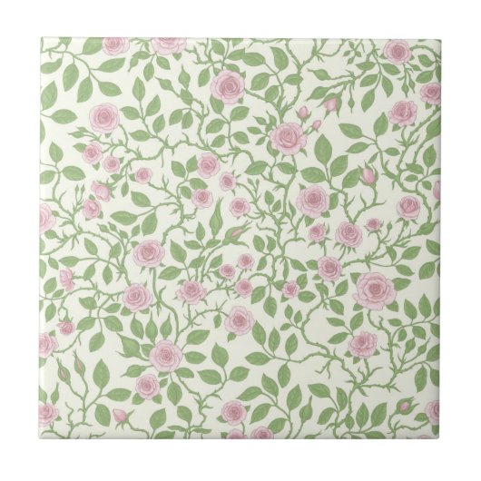 Wilde Rosen Fliese (Vorderseite)
