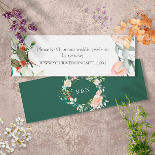 Wilde Rosen-Girlande Hochzeitswebsite RSVP