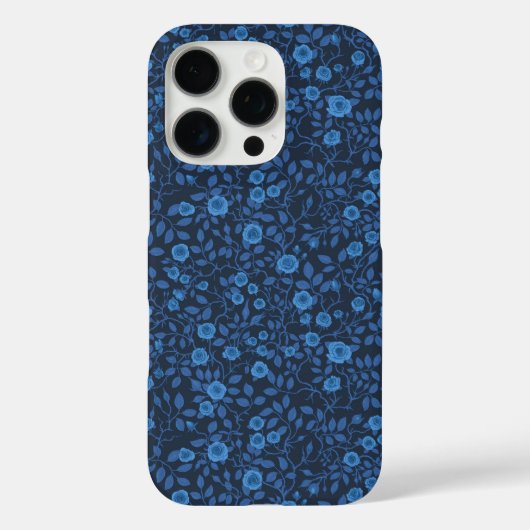 Wilde Rosen in Blau Case-Mate iPhone Hülle (Rückseite)