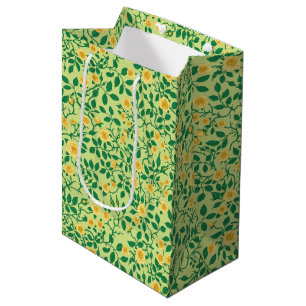 Wilde Rosen in Gelb und Grün Mittlere Geschenktüte
