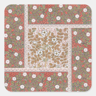 Wilde Rosen-Kunst-Illustration Blume Vintage Quadratischer Aufkleber