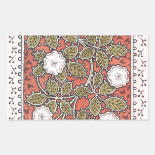 Wilde Rosen Kunst Illustration Blume Vintage Rechteckiger Aufkleber