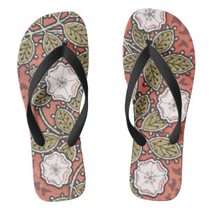 Wilde Rosen-Kunstillustration Blume Vintage Badesandalen