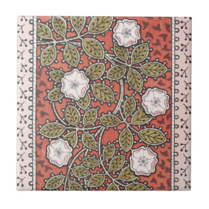Wilde Rosen-Kunstillustration Blume Vintage Fliese