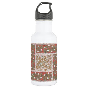 Wilde Rosen-Kunstillustration Blumen Vintage Edelstahlflasche