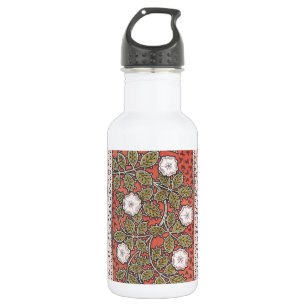 Wilde Rosen-Kunstillustration Blumen Vintage Edelstahlflasche
