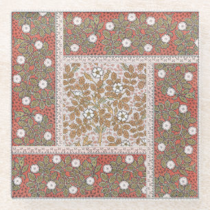 Wilde Rosen-Kunstillustration Blumen Vintage Glasuntersetzer
