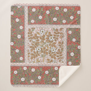 Wilde Rosen-Kunstillustration Blumen Vintage Sherpadecke