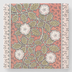 Wilde Rosen-Kunstillustration Blumen Vintage Steinuntersetzer