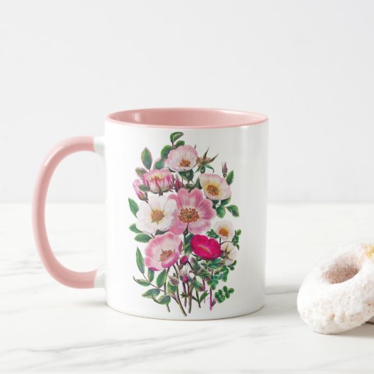 Wilde Rosen Tasse (Mit Donut)