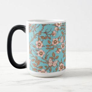 Wilde Rosen und Schmetterlinge /pink/brown/pool Verwandlungstasse