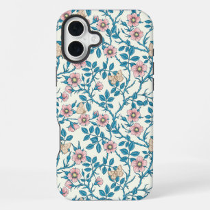 Wilde Rosen und Schmetterlinge /rosa/blau/weiß iPhone 16 Plus Hülle
