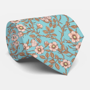 Wilde Rosen und Schmetterlinge /rosa/braun/Pool Krawatte
