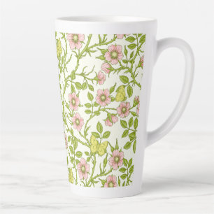 Wilde Rosen und Schmetterlinge /rosa/hellgrün/gelb Milchtasse