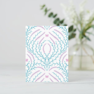 Wilde Rosen und Schmetterlinge /rosa/hellgrün/gelb Postkarte