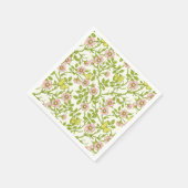 Wilde Rosen und Schmetterlinge /rosa/hellgrün/gelb Serviette (Ecke)