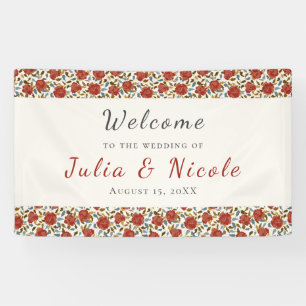Wilde Rosenblüten Gartenangelegenheit Hochzeit Banner