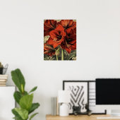 wilde rote Amaryllis-Blumen Poster (Heimbüro)