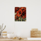 wilde rote Amaryllis-Blumen Poster (Küche)