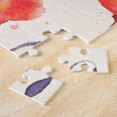 Wilde rote Mohnblumen, Wasserfarbenmuster Puzzle (Seite)
