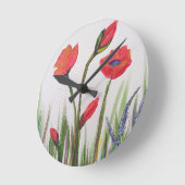 Wilde Rote Mohnuhr Runde Wanduhr (Winkel)