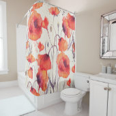 Wilde rote Pflaumen, Aquarellmuster Duschvorhang (Beispiel)