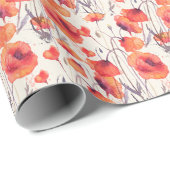 Wilde rote Pflaumen, Aquarellmuster Geschenkpapier (Rolleneckpunkt)