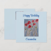 Wilde rote Poppies flache Geburtstagskarte Dankeskarte (Vorne/Hinten)