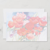 Wilde rote Poppies Wasserfarbe Einladung (Rückseite)