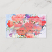 Wilde rote Poppies Wasserfarbe Visitenkarte (Vorderseite)