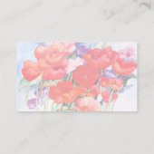 Wilde rote Poppies Wasserfarbe Visitenkarte (Rückseite)