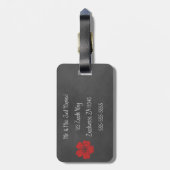 Wilde Rote Rosen Chalkboard Gepäckanhänger (Rückseite vertikal)