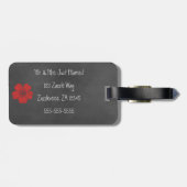 Wilde Rote Rosen Chalkboard Gepäckanhänger (Rückseite horizontal)