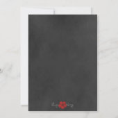 Wilde Rote Rosen Chalkboard Hochzeit Einladung (Rückseite)