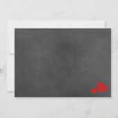 Wilde Rote Rosen Chalkboard Hochzeit Einladung (Rückseite)