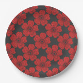 Wilde Rote Rosen Chalkboard Pappteller (Vorderseite)