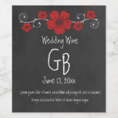 Wilde Rote Rosen Chalkboard Weinetikett (Einzelnes Label)