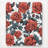 wilde rote Rosen Mousepad (Vorne)
