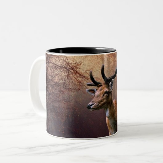 Wilde Rotwild Zweifarbige Tasse (Vorderseite Links)