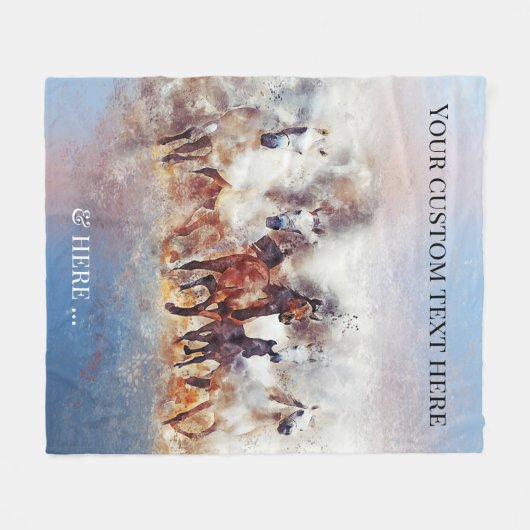 Wilde Running Pferde Feine Kunst Fleece Blanket (Vorderseite (Horizontal))