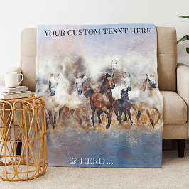 Wilde Running Pferde Feine Kunst Fleece Blanket